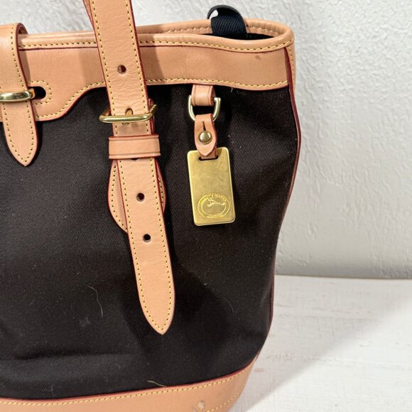 Vintage Dooney & Bourke Cabriolet Canvas & Leather Tote Shoulder Bag - Picture 4 of 13